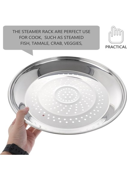 34CM Wok Stili Için 1 Adet Paslanmaz Çelik Delikli Buharda Pişirme Tepsisi Kalın Buharlı Tabak Yemek Tenceresi cm Wok Için (Yurt Dışından)