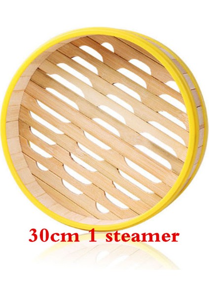 30CM 1 Vapur Stili Bambu Buharlı Mutfak Tenceresi Balık Pilav Dim Sum Sepeti Pilav Makinesi Kapaklı Yemek Dolu Buharlı Buharlı 12 ”bambu Buharlı (Yurt Dışından)