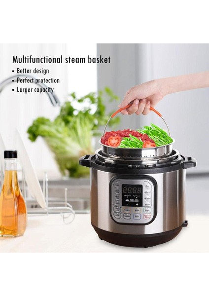 Paslanmaz Çelik Mutfak Buhar Sepeti Düdüklü Tencere Anti- Steamer Çok Fonksiyonlu Meyve Temizleme Sepeti Cookeo Aksesuarları (Yurt Dışından) fırsatları