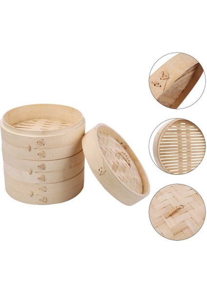 11.5cm 1 Buharlı Stil Bambu Buharlı Steamer Pişirici Sepeti Mantı Dim Sum Kahvaltı Buğulanmış Ekmek Mantılar Yumurtalar Balık Ev Işletme Kullanımı El Cilalı (Yurt Dışından) modelleri