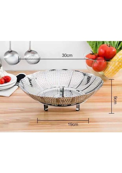 L Tarzı Paslanmaz Çelik Lotus Buhar Tepsisi Çok Fonksiyonlu Değiştirilebilir Meyve Tepsisi Katlanabilir Buhar Tepsisi Buhar Rafı (Yurt Dışından)