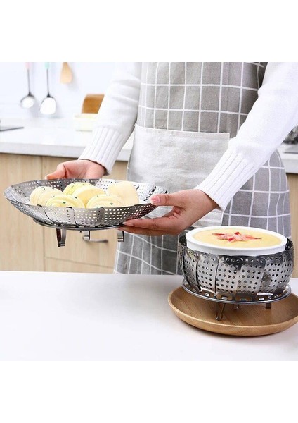 L Tarzı Paslanmaz Çelik Lotus Buhar Tepsisi Çok Fonksiyonlu Değiştirilebilir Meyve Tepsisi Katlanabilir Buhar Tepsisi Buhar Rafı (Yurt Dışından) fiyatları