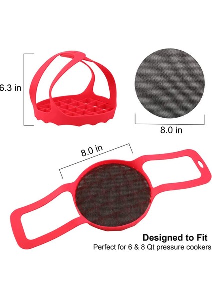 Kırmızı Stil Silikon Baskı Tencere Askısı Buhar Tabağı Yemek Kalitesi Bakeware Askı Kaldırıcı Buharlı Yumurta Askısı (Yurt Dışından) modelleri