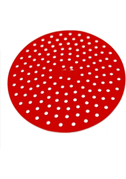 Kırmızı Yuvarlak Stil 1x Hava Fritözü Materyal Gıda Sınıfı Yeniden Kullanılabilir Silikon Kaymaz Yuvarlak Hava Fritözü Matı Yapışmaz Buharlama Sepeti Matı Pişirme Mutfak Aracı (Yurt Dışından)