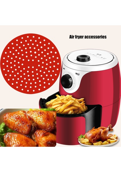 No.4 Tarzı Hava Fritözü Linerleri Yapışmaz Ped Delikli Silikon Buhar Matı Olmayan Yapışmaz Fritöz Matı Mutfak Fırın Aksesuarları (Yurt Dışından) indirimleri