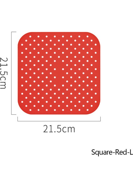 A-Kare-Kırmızı-21.5cm Tarzı Hava Fritözü Için 8 Inç Non-Stick Silikon Fritöz Sepeti Mat Gıda Sınıfı Hava Fritözü Liner Buharlı Pişiriciler Mutfak Aksesuarları (Yurt Dışından)