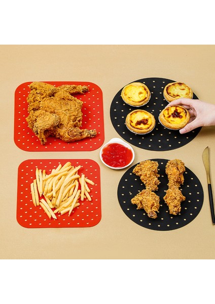 A-YUVARLAK-KIRMIZI-23CM Stili Hava Fritözü Liner Hava Fritözü Mat Gıda Sınıfı Yapışmaz Silikon Fritöz Sepeti Için -Inç Hava Fritözleri Buharlı Pişiriciler Mutfak Aksesuarları (Yurt Dışından) fırsatları