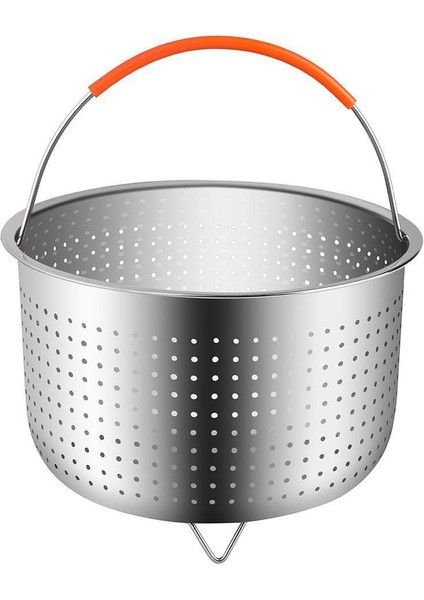 23.3cm 8l Stili 304 Paslanmaz Çelik Pilav Makinesi Buhar Sepeti Basınçlı Tencere Anti-Yakma Buharlı Pişirici Çok Fonksiyonlu Meyve Temiz Sepeti Mutfak Aracı (Yurt Dışından)