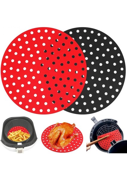 Gri Tarzı Hava Fritözü Için Silikon Fritöz Sepeti Liner Mat Gıda Sınıfı Non-Stick 7.5 ~ 9 Inç Hava Fritözü Buharlı Pişiriciler Mutfak Aksesuarları (Yurt Dışından)