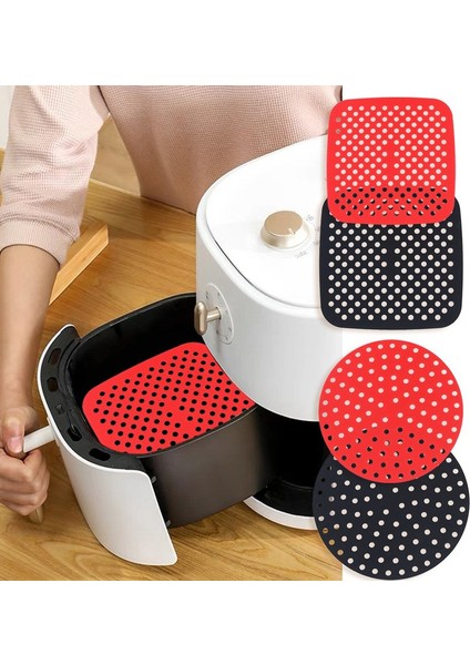 Gri Tarzı Hava Fritözü Için Silikon Fritöz Sepeti Liner Mat Gıda Sınıfı Non-Stick 7.5 ~ 9 Inç Hava Fritözü Buharlı Pişiriciler Mutfak Aksesuarları (Yurt Dışından)