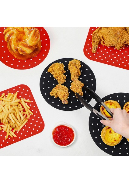 Gri Tarzı Hava Fritözü Için Silikon Fritöz Sepeti Liner Mat Gıda Sınıfı Non-Stick 7.5 ~ 9 Inç Hava Fritözü Buharlı Pişiriciler Mutfak Aksesuarları (Yurt Dışından)