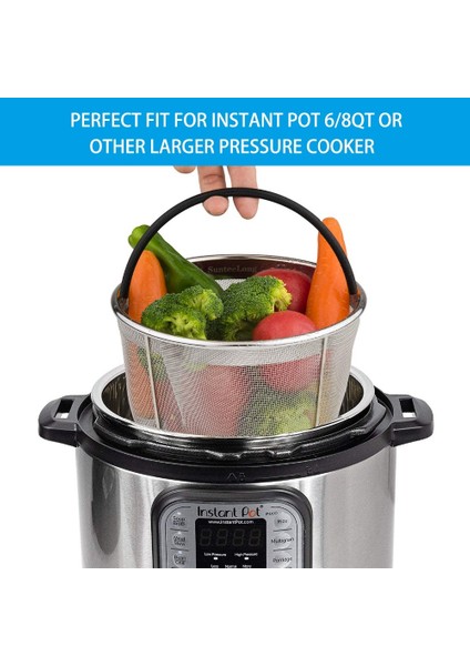 Siyah Stil Instant Pot 6qt Için Buhar Sepeti Paslanmaz Çelik Tel Buharlı Sebze Pişirme Aksesuarları (Yurt Dışından) fırsatları