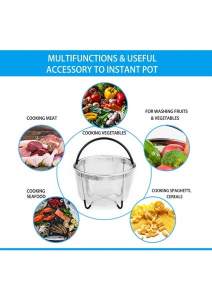 Siyah Stil Instant Pot 6qt Için Buhar Sepeti Paslanmaz Çelik Tel Buharlı Sebze Pişirme Aksesuarları (Yurt Dışından) indirimleri