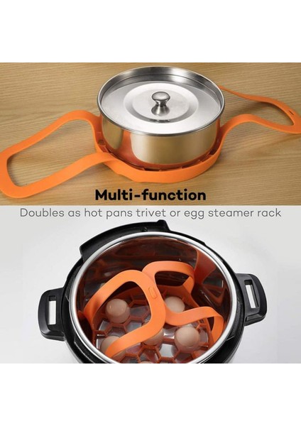Turuncu-L Tarzı Instant Pot 6 Qt ve 8 Qt Için Silikon Taşıma Aparatları, 3 Qt 6 Qt 8 Qt Uyumlu (Yurt Dışından) modelleri
