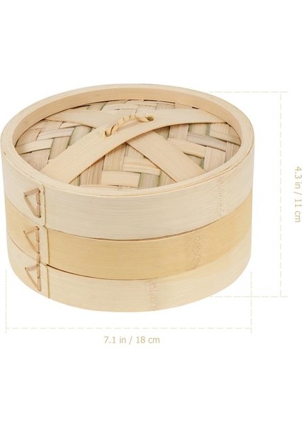 18X18X11CM Tarzı Bambu Buharlı Raf Gıda Buhar Sepeti Bambu Gıda Buharı Un Ekmekleri Mantı Buhar Rafı (Yurt Dışından)