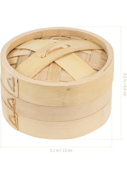 13X13X9CM Stili Bambu Buharlı Raf Gıda Buhar Sepeti Bambu Gıda Buharı Un Ekmekleri Mantı Buhar Rafı (Yurt Dışından)
