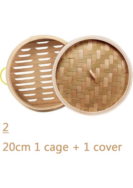 20CM Takım Stili Çin Mantısı Bambu Buharlı Pişirici Kapaklı Dimsum Saplı Mutfak Aracı Aksesuarı Buharlı Pişirici (Yurt Dışından)