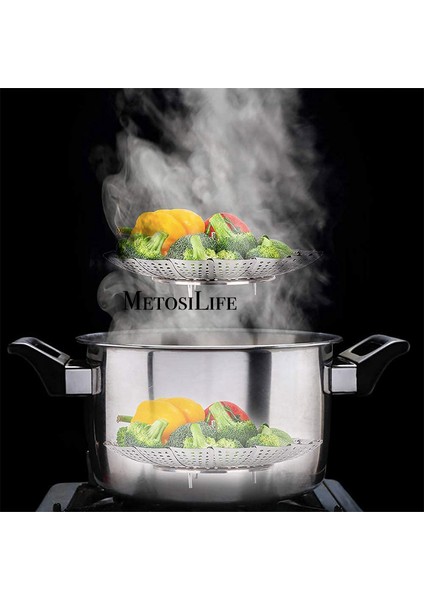 Küçük Stil Çeşitli Boyut Tencereye Uyan Genişletilebilir Paslanmaz Çelik Buhar Sepeti Instant Pot Aksesuarları Için Yiyecek ve Sebze (Yurt Dışından)