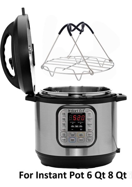 Instant Pot Trivet ile Isıya Dayanıklı Silikon Kulplu Düdüklü Tencere Buhar Rafı - Quart Instant Pot'a Uygun (Yurt Dışından)