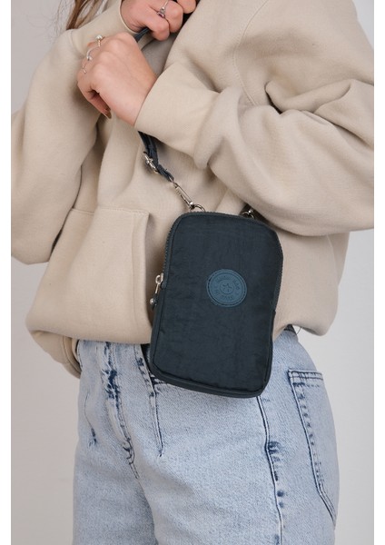 M 226 Mega Bag Krinkıl Kumaş Küçük Omuz Çantası, Telefonluk