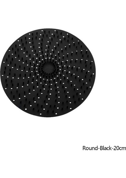 B-YUVARLAK-SIYAH-20CM Stili Hava Fritözü Liner Hava Fritözü Mat Gıda Sınıfı Yapışmaz Silikon Fritöz Sepeti Için -Inç Hava Fritözleri Buharlı Pişiriciler Mutfak Aksesuarları (Yurt Dışından)
