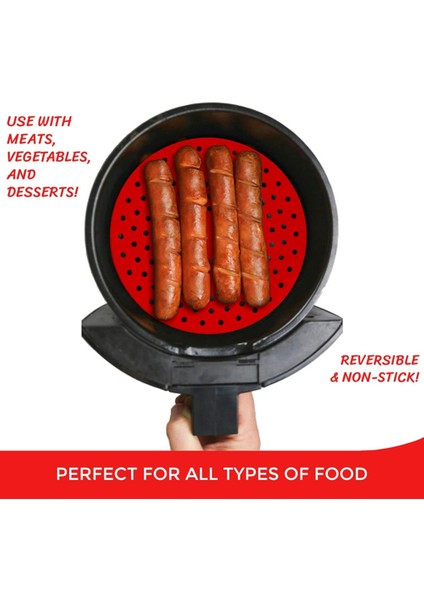 Stil D Stili Hava Fritözü Linerleri Anti-Yapışkan Ped Delikli Silikon Buhar Tenceresi Yağ Matı Fritözü Buhar Fırın Pişirme Mutfak Aracı (Yurt Dışından) fırsatları