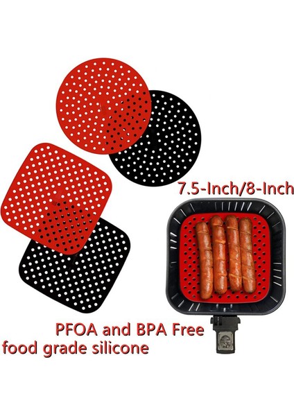 Sq-Rd Stili Yeniden Kullanılabilir Hava Kızartma Tabak Altı Kaymaz Silikon Matlar - Cosori Nuwave Dash Pişirme Mutfak Aracı Hızlı (Yurt Dışından) modelleri