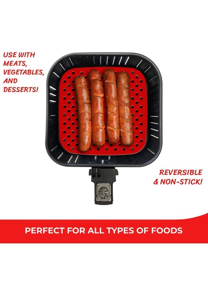 No.2 Tarzı 1 Adet Yeniden Kullanılabilir Hava Fritözü Kare Fırın Pedleri Gıda Sınıfı Silikon Kare Fırın Araçları Silikon Yağ Matlar Ekmek Kek Izgara Tabakı (Yurt Dışından)