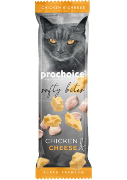 Softy Bites Chicken & Cheese Kediler Için Yumuşak Atıştırmalık 10 gr x 24 Adet