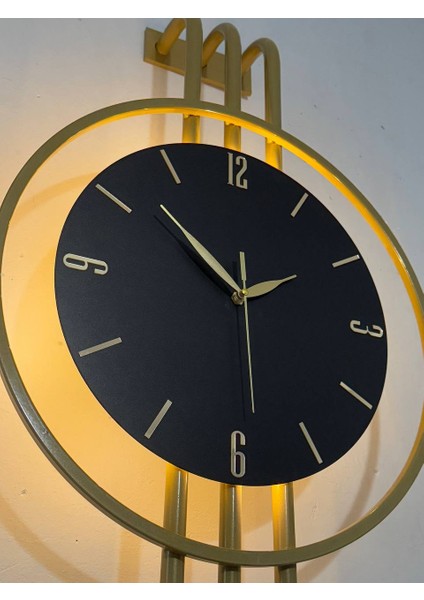 Iskandinav Tarzı Duvar Saati, Işıklı, Ahşap Merkez, Metal Pil Ile Çalışan - 40-75 cm fırsatları