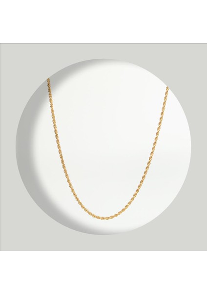 Çelik Kadın Kolye, Burgu Model Zincir, Gold Renk, NO:170