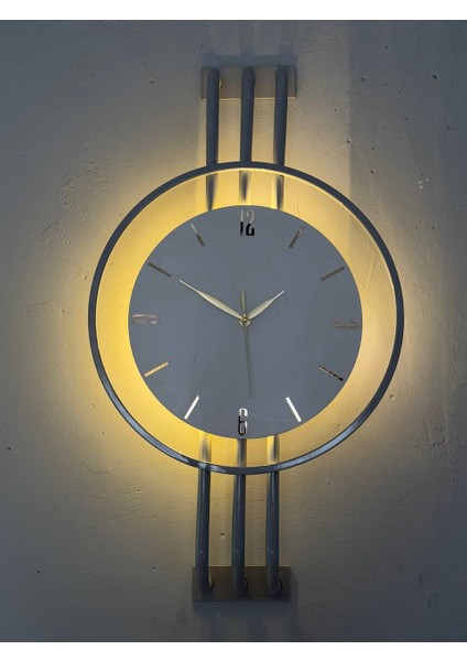 Iskandinav Tarzı Duvar Saati, Işıklı, Ahşap Merkez, Metal Pil Ile Çalışan - 40-75 cm fiyatları