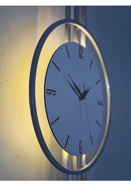 Iskandinav Tarzı Duvar Saati, Işıklı, Ahşap Merkez, Metal Pil Ile Çalışan - 40-75 cm fırsatları