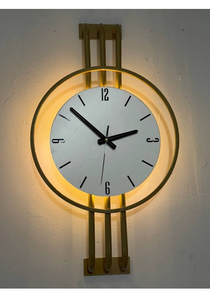 Iskandinav Tarzı Duvar Saati, Işıklı, Ahşap Merkez, Metal Pil Ile Çalışan - 40-75 cm fiyatları