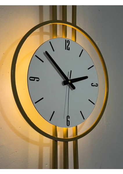 Iskandinav Tarzı Duvar Saati, Işıklı, Ahşap Merkez, Metal Pil Ile Çalışan - 40-75 cm fırsatları