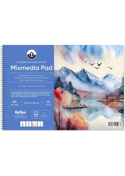 Schoellershammer Mix Media Pad Çok Amaçlı Sanatsal Blok 165 gr 35X50 cm 15 Yaprak