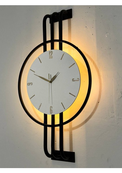 Iskandinav Tarzı Duvar Saati, Işıklı, Ahşap Merkez, Metal Pil Ile Çalışan - 40-75 cm fiyatları