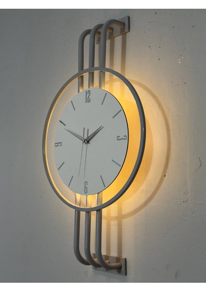 Iskandinav Tarzı Duvar Saati, Işıklı, Ahşap Merkez, Metal Pil Ile Çalışan - 40-75 cm fırsatları