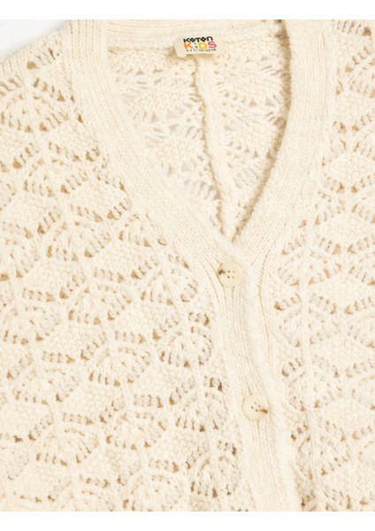 Düğme Kapamalı V Yaka Püskül Detaylı Triko Panço modelleri