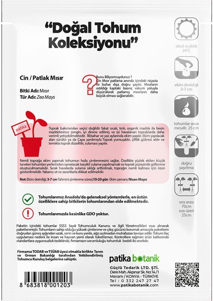 40 Adet Ata Tohumu Yerli Cin Mısır (Popcorn)