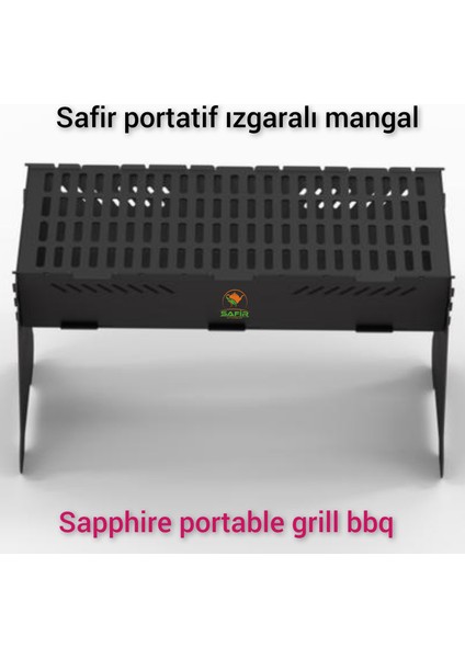 Safir Portatif Izgaralı Mangal Safir Sök-Tak Mangal Safir Portatif Piknik Mangalı – Safir Ateş Çukuru Safir Portatif Izgara Et Mangalı Steakhouse Barbekü Çanta Hediyeli.