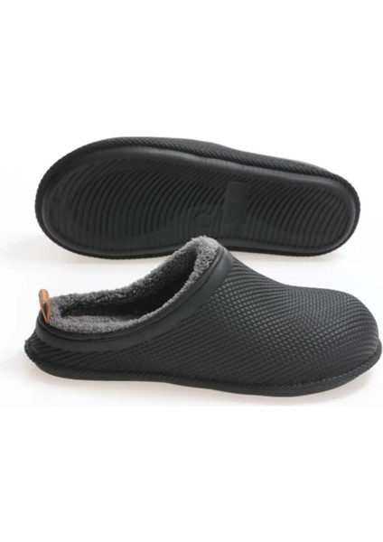 Kışlık Kauçuk Islak Zemine Uygun Ev Bahçe Içi Peluşlu Kadın Terlik