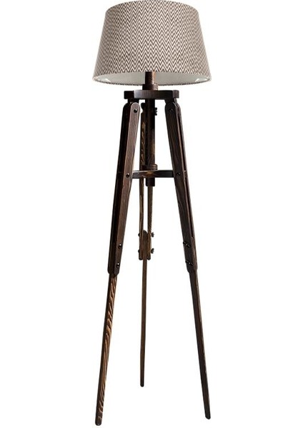 Piega Tripod Lambader Abajur Avize Aydınlatma Ahşap Ceviz Ağaç Country Dekor Lamba Aplik Masif Doğal