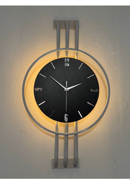 Iskandinav Tarzı Duvar Saati, Işıklı, Ahşap Merkez, Metal Pil Ile Çalışan - 40-75 cm fiyatları