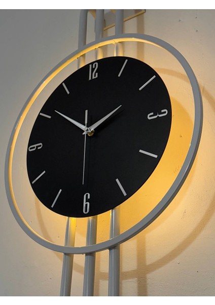 Iskandinav Tarzı Duvar Saati, Işıklı, Ahşap Merkez, Metal Pil Ile Çalışan - 40-75 cm fırsatları