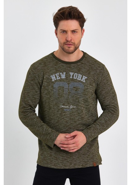 Baskılı Yanı Yırtmaçlı Sweatshirt (E23-75101)