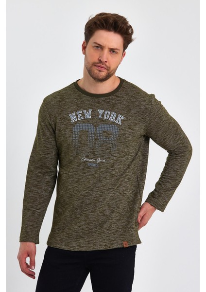 Baskılı Yanı Yırtmaçlı Sweatshirt (E23-75101)