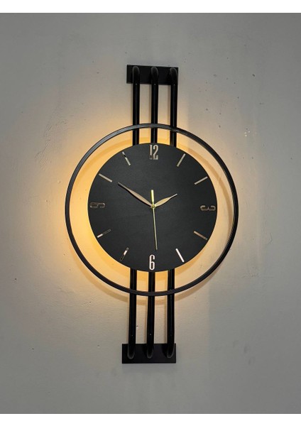 Iskandinav Tarzı Duvar Saati, Işıklı, Ahşap Merkez, Metal Pil Ile Çalışan - 40-75 cm fiyatları