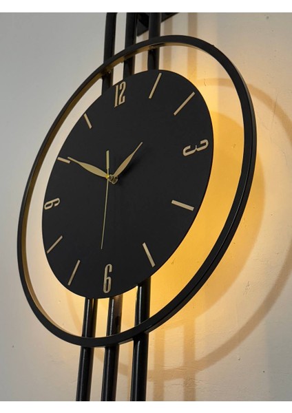 Iskandinav Tarzı Duvar Saati, Işıklı, Ahşap Merkez, Metal Pil Ile Çalışan - 40-75 cm fırsatları