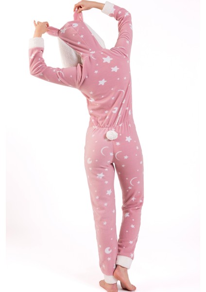 Kadın Pudra Yıldız Desen Polar Tulum fırsatları